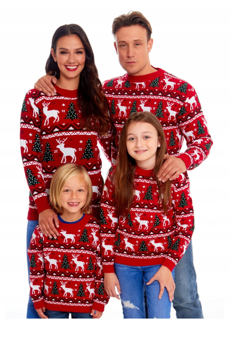 Christmas Reindeer Wool Sweater for Parents and Children