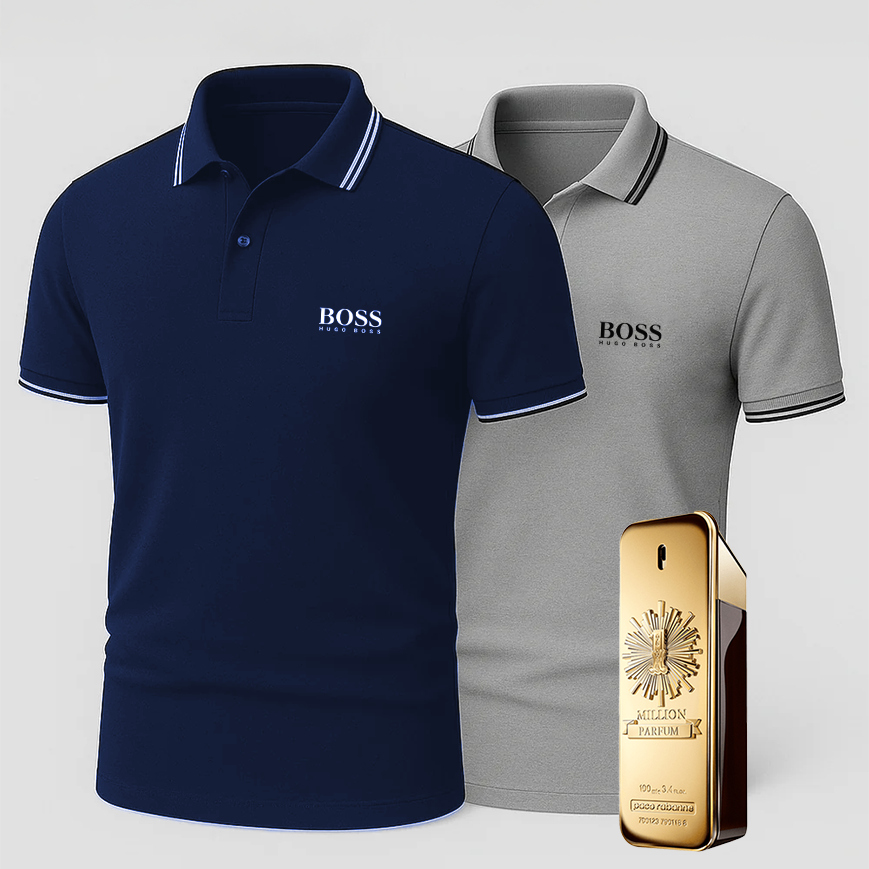 [BUY 1 GET 2] Premiere Polo Shirt Kit – 2 Premium Polos + Free Luxury Fragrance